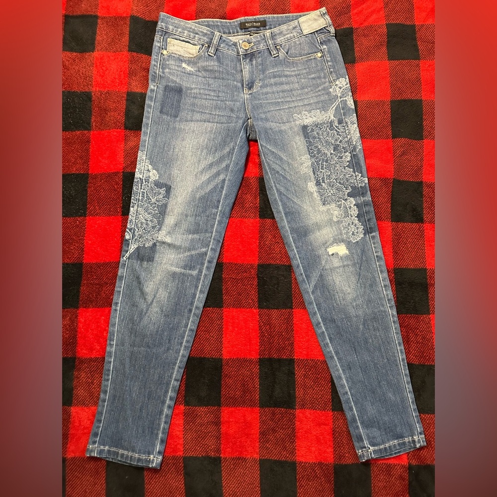White House Black Market Blue Skinny Jeans EUC Size 0